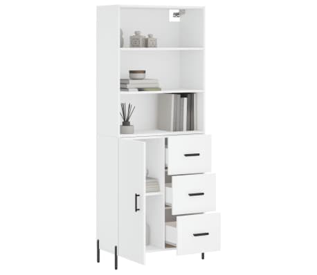 vidaXL Highboard White 69.5x34x180 cm Engineered Wood