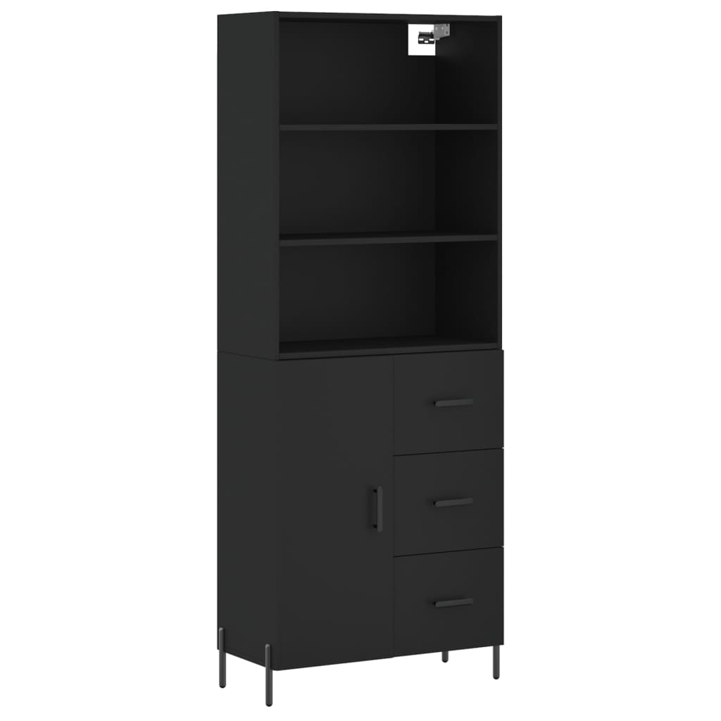 vidaXL Skříň highboard černá 69,5 x 34 x 180 cm kompozitní dřevo