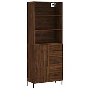 Skříň highboard hnědý dub 69,5 x 34 x 180 cm kompozitní dřevo - obrázek 2