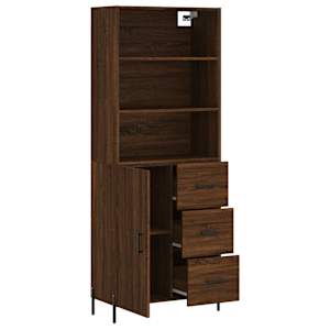 Skříň highboard hnědý dub 69,5 x 34 x 180 cm kompozitní dřevo - obrázek 4