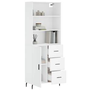 Skříň highboard bílá 69,5 x 34 x 180 cm kompozitní dřevo - obrázek 3