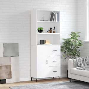 Skříň highboard bílá 69,5 x 34 x 180 cm kompozitní dřevo - obrázek 1