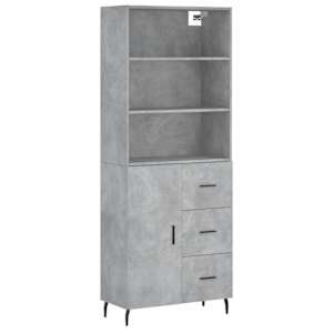 Skříň highboard betonově šedá 69,5x34x180 cm kompozitní dřevo - obrázek 2