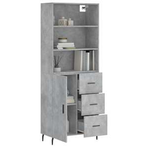Skříň highboard betonově šedá 69,5x34x180 cm kompozitní dřevo - obrázek 3