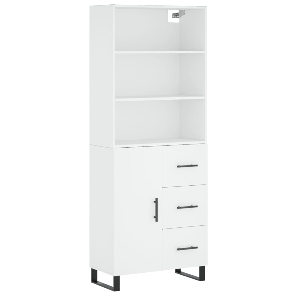 vidaXL SkĹ™Ă­Ĺ� highboard bĂ­lĂˇ 69,5 x 34 x 180 cm kompozitnĂ­ dĹ™evo