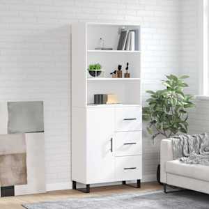 Skříň highboard bílá 69,5 x 34 x 180 cm kompozitní dřevo - obrázek 1