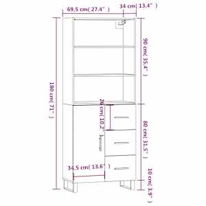 Skříň highboard dub sonoma 69,5 x 34 x 180 cm kompozitní dřevo - obrázek 14
