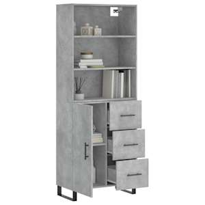 Skříň highboard betonově šedá 69,5x34x180 cm kompozitní dřevo - obrázek 3