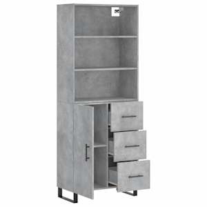 Skříň highboard betonově šedá 69,5x34x180 cm kompozitní dřevo - obrázek 4