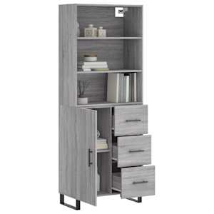 Skříň highboard šedá sonoma 69,5 x 34 x 180 cm kompozitní dřevo - obrázek 3