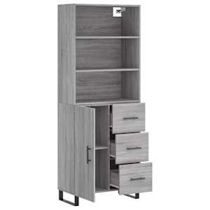 Skříň highboard šedá sonoma 69,5 x 34 x 180 cm kompozitní dřevo - obrázek 4