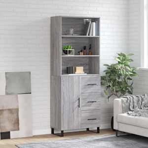 Skříň highboard šedá sonoma 69,5 x 34 x 180 cm kompozitní dřevo - obrázek 1