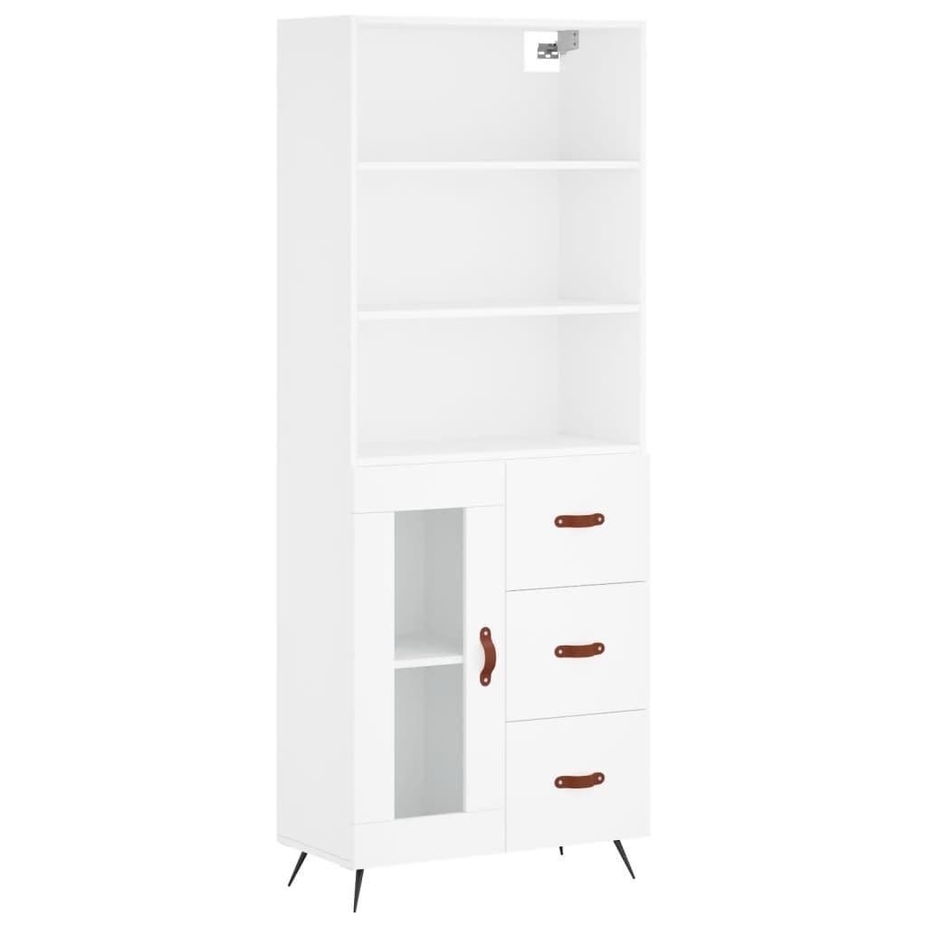 vidaXL Skříň highboard bílá 69,5 x 34 x 180 cm kompozitní dřevo