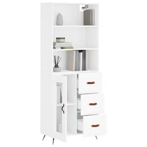 Skříň highboard bílá 69,5 x 34 x 180 cm kompozitní dřevo - obrázek 3