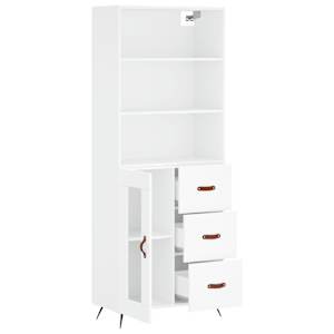Skříň highboard bílá 69,5 x 34 x 180 cm kompozitní dřevo - obrázek 4