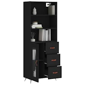 Skříň highboard černá 69,5 x 34 x 180 cm kompozitní dřevo - obrázek 12