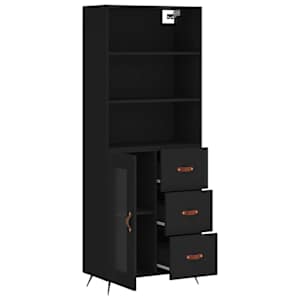Skříň highboard černá 69,5 x 34 x 180 cm kompozitní dřevo - obrázek 3