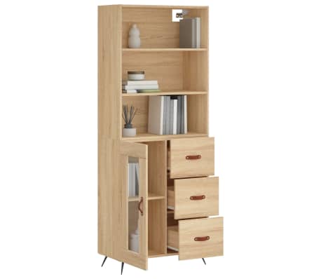vidaXL Dulap &icirc;nalt, stejar sonoma, 69,5x34x180 cm, lemn compozit
