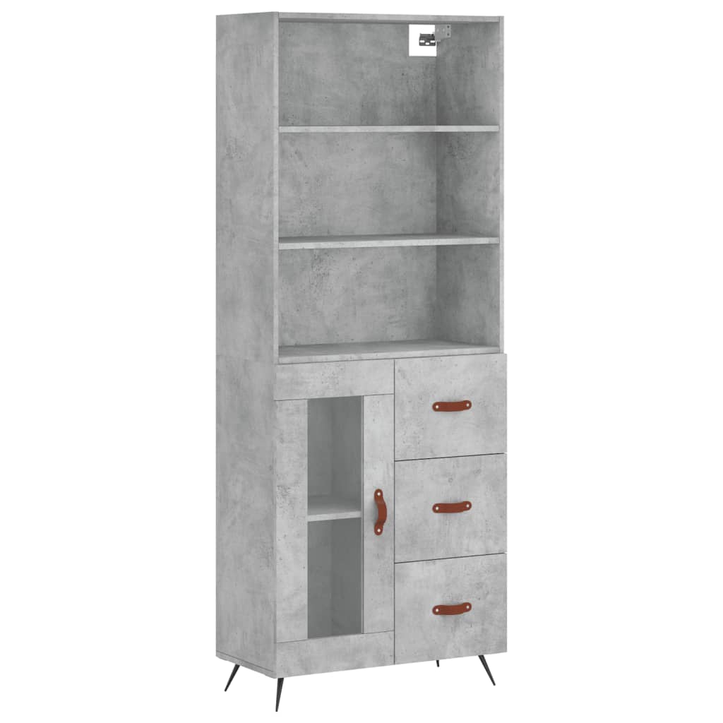 vidaXL SkĹ™Ă­Ĺ� highboard betonovÄ› ĹˇedĂˇ 69,5x34x180 cm kompozitnĂ­ dĹ™evo