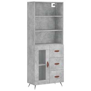 Skříň highboard betonově šedá 69,5x34x180 cm kompozitní dřevo - obrázek 2