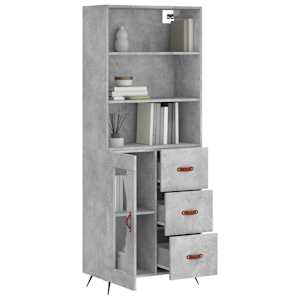 Skříň highboard betonově šedá 69,5x34x180 cm kompozitní dřevo - obrázek 12