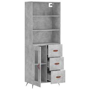 Skříň highboard betonově šedá 69,5x34x180 cm kompozitní dřevo - obrázek 3