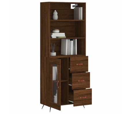 vidaXL Dulap &icirc;nalt, stejar maro, 69,5x34x180 cm, lemn compozit