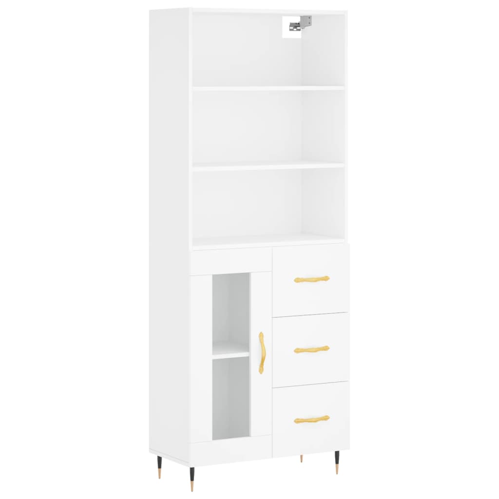 vidaXL Skříň highboard bílá 69,5 x 34 x 180 cm kompozitní dřevo