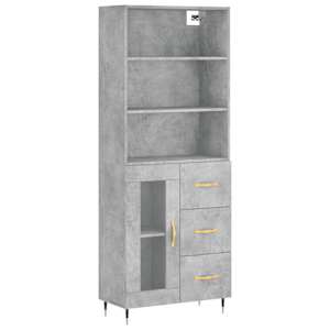Skříň highboard betonově šedá 69,5x34x180 cm kompozitní dřevo - obrázek 2