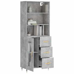 Skříň highboard betonově šedá 69,5x34x180 cm kompozitní dřevo - obrázek 3