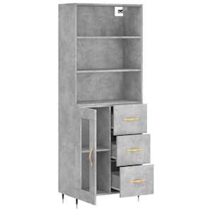 Skříň highboard betonově šedá 69,5x34x180 cm kompozitní dřevo - obrázek 4