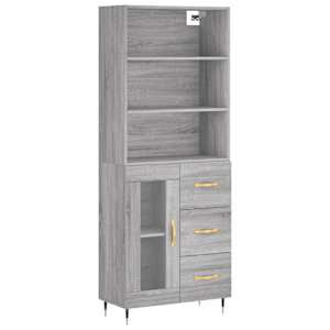 Skříň highboard šedá sonoma 69,5 x 34 x 180 cm kompozitní dřevo - obrázek 2