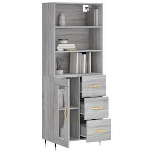 Skříň highboard šedá sonoma 69,5 x 34 x 180 cm kompozitní dřevo - obrázek 3