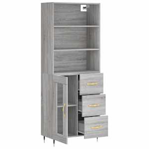 Skříň highboard šedá sonoma 69,5 x 34 x 180 cm kompozitní dřevo - obrázek 4