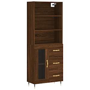 Skříň highboard hnědý dub 69,5 x 34 x 180 cm kompozitní dřevo - obrázek 2