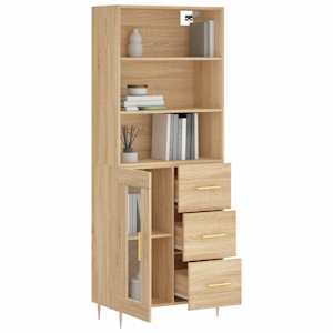 Skříň highboard dub sonoma 69,5 x 34 x 180 cm kompozitní dřevo - obrázek 3