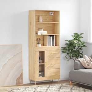 Skříň highboard dub sonoma 69,5 x 34 x 180 cm kompozitní dřevo - obrázek 1
