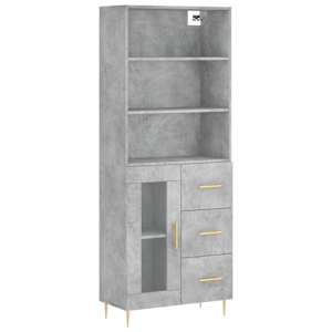 Skříň highboard betonově šedá 69,5x34x180 cm kompozitní dřevo - obrázek 2