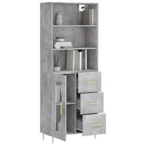 Skříň highboard betonově šedá 69,5x34x180 cm kompozitní dřevo - obrázek 3