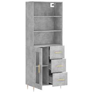 Skříň highboard betonově šedá 69,5x34x180 cm kompozitní dřevo - obrázek 4