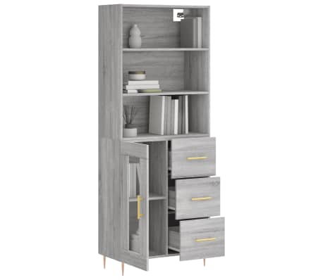 vidaXL Highboard Grey Sonoma 69.5x34x180 cm Engineered Wood