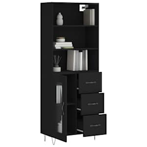 Skříň highboard černá 69,5 x 34 x 180 cm kompozitní dřevo - obrázek 3