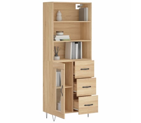 vidaXL Dulap &icirc;nalt, stejar sonoma, 69,5x34x180 cm, lemn compozit