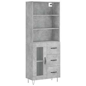 Skříň highboard betonově šedá 69,5x34x180 cm kompozitní dřevo - obrázek 2