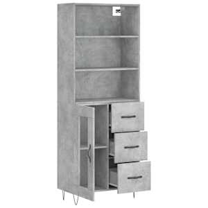 Skříň highboard betonově šedá 69,5x34x180 cm kompozitní dřevo - obrázek 4