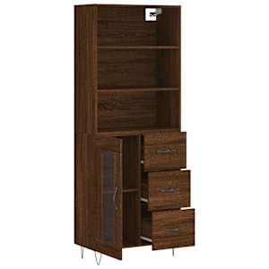 Skříň highboard hnědý dub 69,5 x 34 x 180 cm kompozitní dřevo - obrázek 4