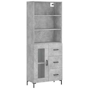 Skříň highboard betonově šedá 69,5x34x180 cm kompozitní dřevo - obrázek 2