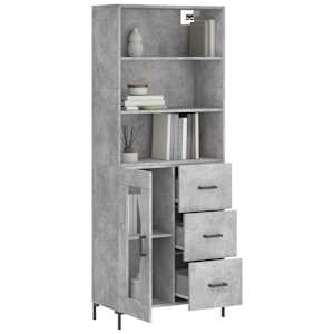 Skříň highboard betonově šedá 69,5x34x180 cm kompozitní dřevo - obrázek 3