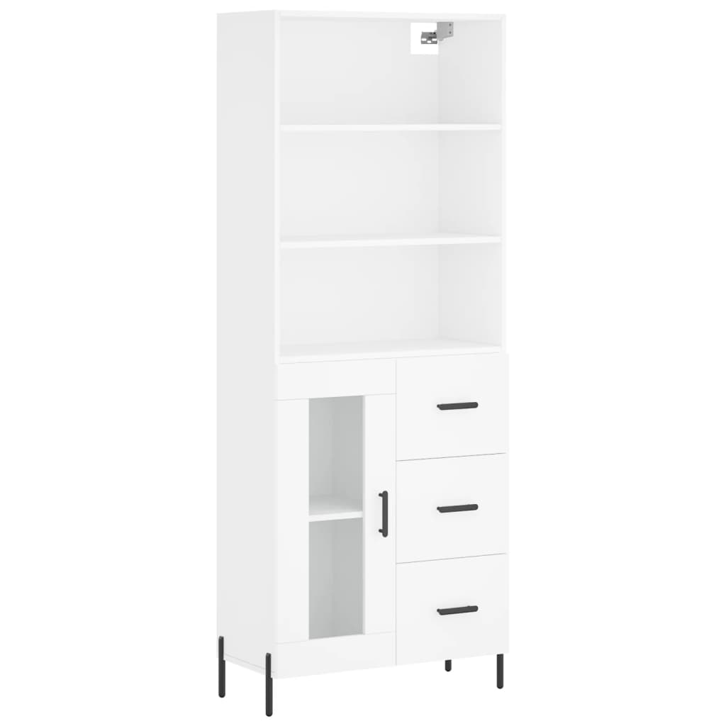 vidaXL SkĹ™Ă­Ĺ� highboard bĂ­lĂˇ 69,5 x 34 x 180 cm kompozitnĂ­ dĹ™evo