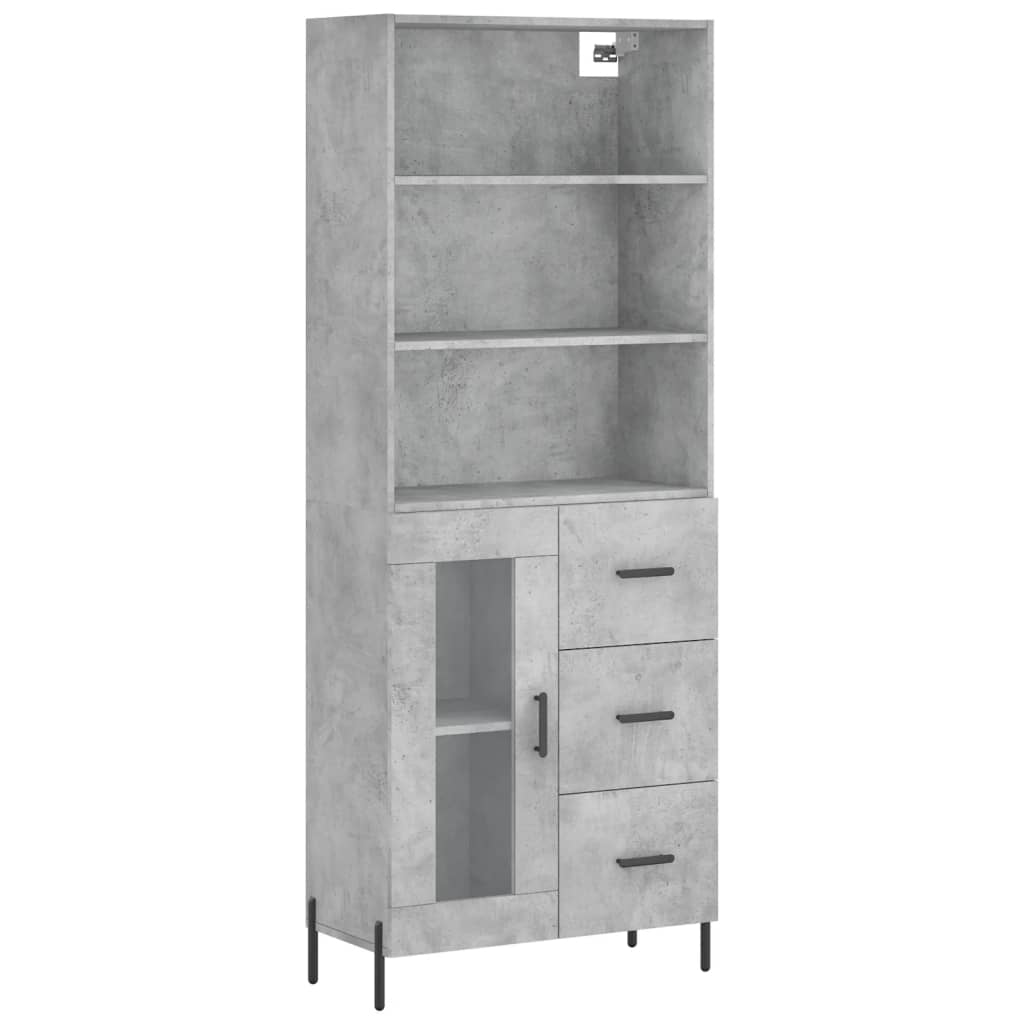 vidaXL Skříň highboard betonově šedá 69,5x34x180 cm kompozitní dřevo